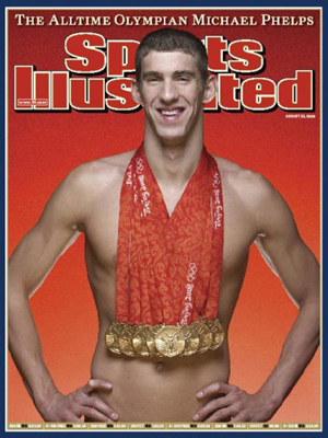 La copertina di Sports Illustrated che celebra l'impresa di Phelps